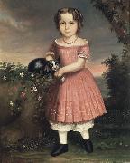 Portrait of a Child Holding a Cat